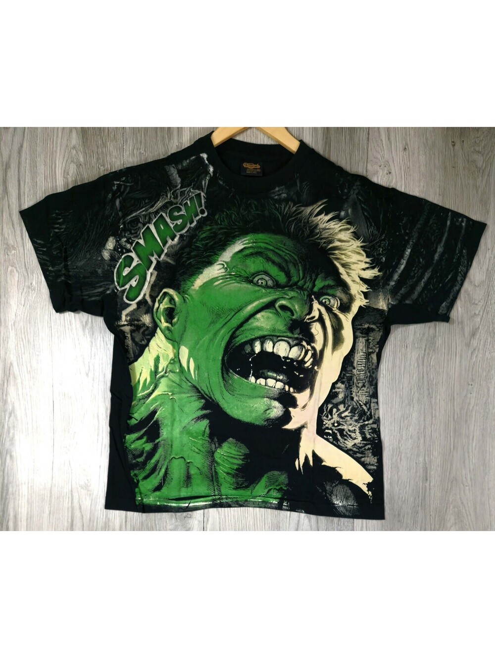 Vintage Marvel Incredible Hulk SMASH AOP Shirt XL NWOT